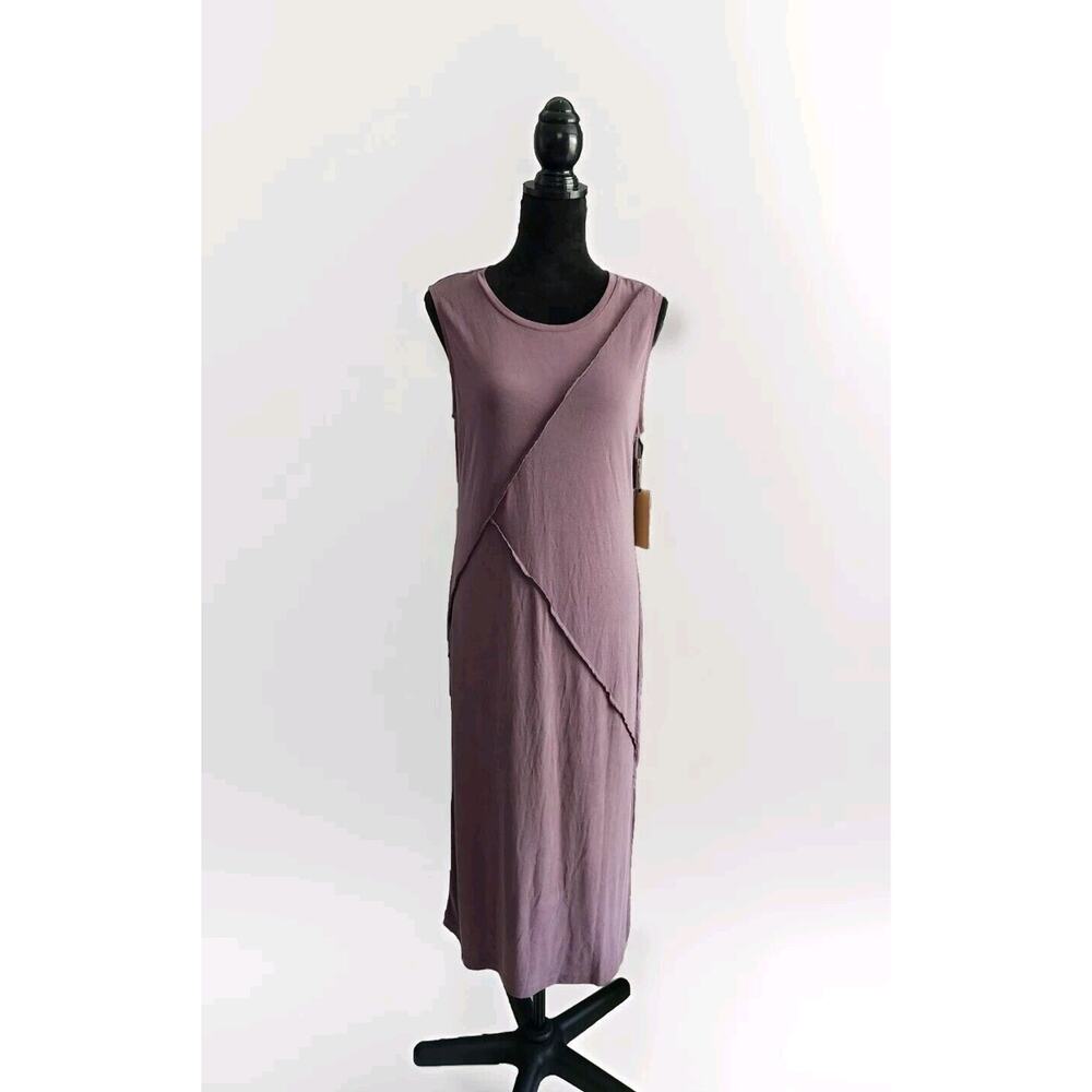 Halogen Exposed Seams Sleeveless Knit Dress Burgundy Fudge Medium NWT